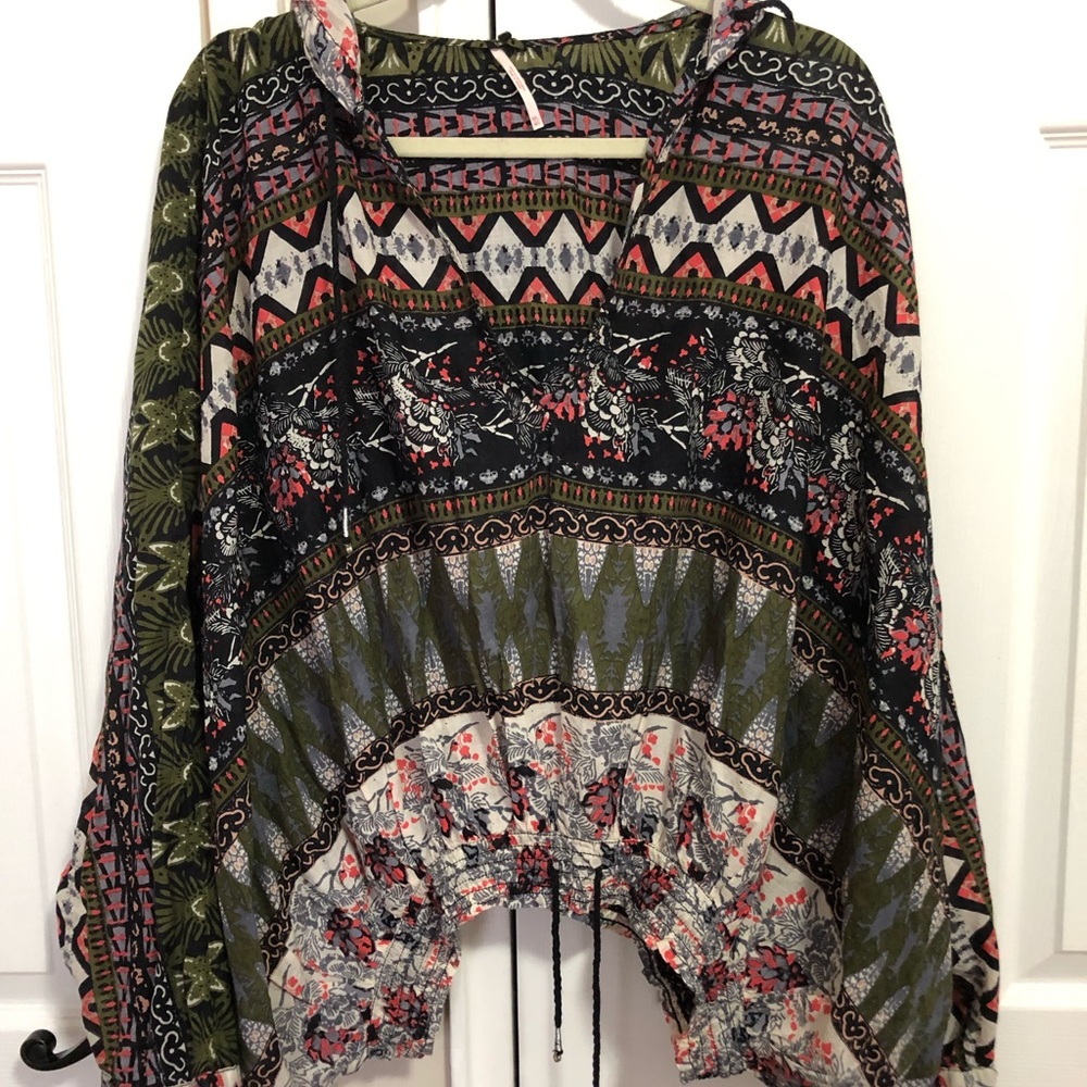 Free People hooded blouse